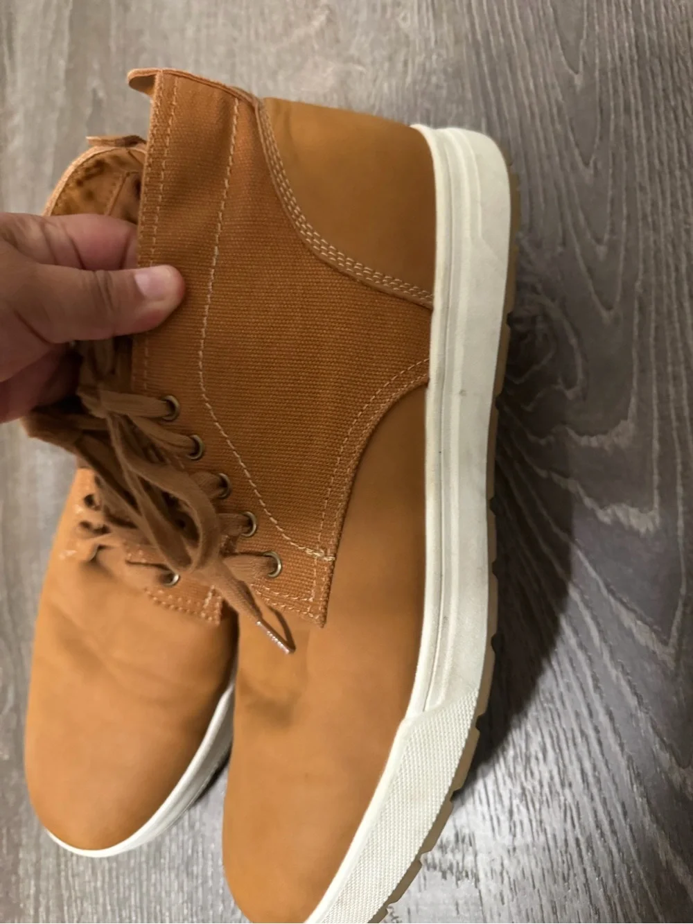 Men's Casual High-Top Sneakers in Cognac Brown